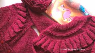 Beautiful Baby Frill Cardigan Knitting Pattern With Full Instruction || Sweater || Jacket || Bunai