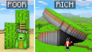 Mikey POOR Secret Base vs JJ RICH Secret House Battle in Minecraft - Maizen