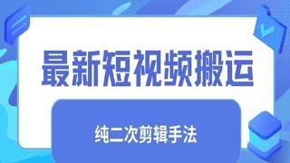 最新短视频搬运，纯手法去重，二创剪辑手法