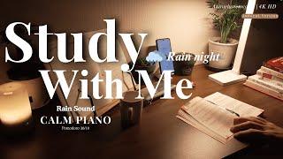  2 HOUR STUDY WITH ME | Calm Piano  | Rain Sound ️ | Pomodoro 30/10