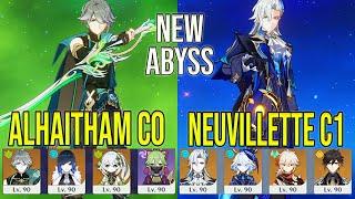 New Alhaitham C0 Quickbloom & Neuvillette C1 Prototype spiral abyss 5.1 floor 12 Genshin Impac