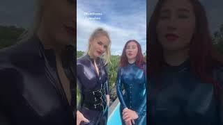 Two Latex Catsuit Girls 