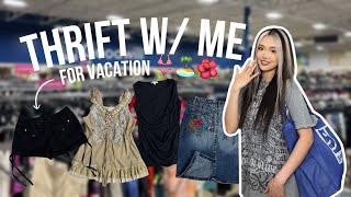 THRIFT WITH ME For Vacation! Goodwill Vlog + Try-On Haul | @nikkivasil