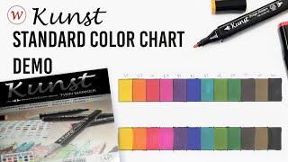 Kunst Marker Standard Set 12 pcs Color Chart Demo