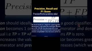 Precision, Recall and F1 Score