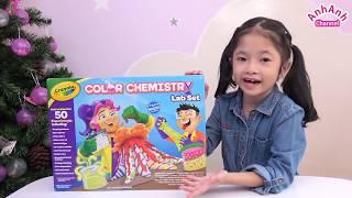 Đồ chơi thí nghiệm CRAYOLA - Bé Trâm Anh làm SLIME, thí nghiệm với dầu ăn, làm núi lửa