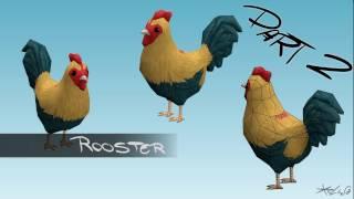 [3D][HandPainted] Low poly rooster PART 2 - Texturing