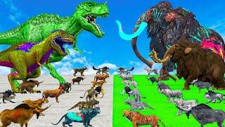 5 Prehistoric Titans vs Ancient Dinosaur vs Mammoth in the Ultimate Animal Revolt Battle Simul