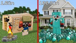 1$ 1 GÜN VS 1000$ 100 GÜN - Minecraft