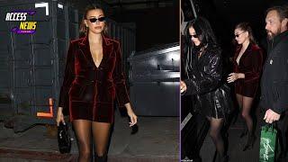  Hailey Bieber Stuns in Velvet Red & Kylie Slays in Snakeskin  Girls' Night Out Goals!