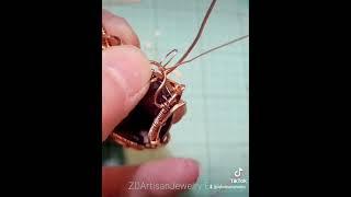 Slow work behind the scenes weaving wire wrap pendant by ZDArtisanJewelry Etsy