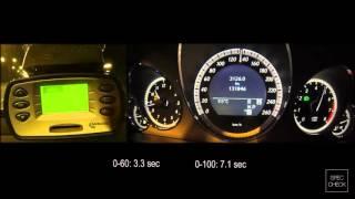 Mercedes E350 4matic w212 0-100 racelogic acceleration, 402m