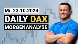 Wichtige Zone nicht nicht gebrochen! | Daily DAX Morgenanalyse am 23.10.2024 | Florian Kasischke