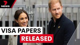 Prince Harry's U.S. Visa application has officially been made public | 7NEWS