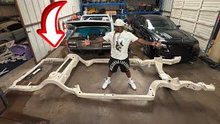 MY DONK FRAME IS BACK AT THE SHOP AFTER POWDER COATING