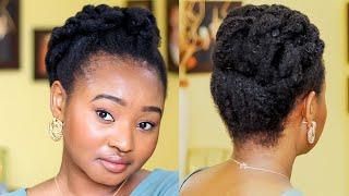 EASY WASH DAY PROTECTIVE NATURAL HAIRSTYLE | Type 4 Textured Updo | Tsholo Phoka