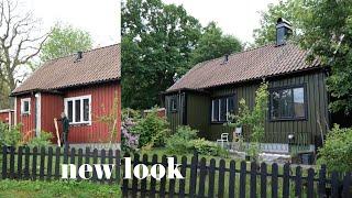 #39 House make-over klar | Återanvänd fasadskiva & linoljefärg | Trädgårdsarbete med kycklingar