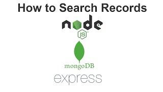 How to Search Records Node js express mongodb