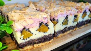 I haven't made such a delicious cake in a long time! Recipe for cheesecake with poppy seeds peaches