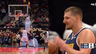 Nikola Jokic with most INSANE shot from behind the backboard 