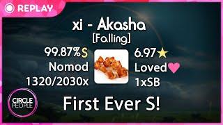 osu! | Vaxei | xi - Akasha [Falling] 99.87% 6.97⭐ 1320/2030x 1xSB #1 | 1st S rank!