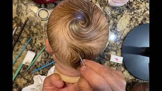 How to paint reborn hair Tutorial, June Asleep by Sweet Potato Pie Nursery