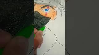 ## Nei Drawing of Kakashi  With Crayon colour ###