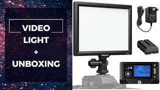 Camera Light, Dazzne D20 Video Light Panel with DC Adapter and Rechargeable Battery, DSLR Light