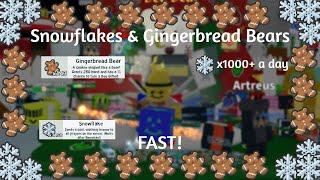 How to get Snowflakes & Gingerbread Bears *FAST!* | Bee Swarm Simulator