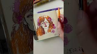 Рисование акриловыми маркерами Collart #процессрисования #speedpaint #sketch  #acrylicpainting