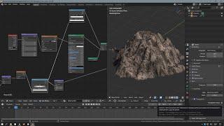 Создание горы, оврага, процедурный материал. Blender 2.83