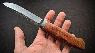 Сделал охотничий нож из мехпилы (быстрореза Р6М5) / making a hunting knife from a saw