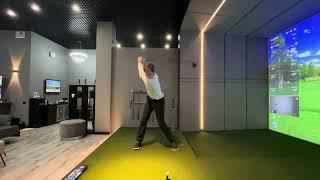 Vladimir Orlov's golf swing from face on with driver swings in full speed