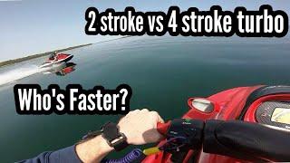 2 Stroke Vs 4 Stroke Race, Kawsaki Ultra 150 Jetski Vs Honda Aquatrax R-12x Turbo, Who Will Win???