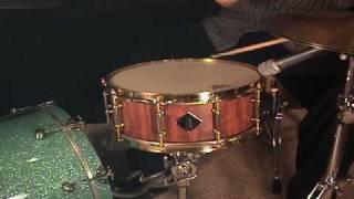AXIOM Percussion Solid Wood BUBINGA 5.5"x14" Demo featuring drummer Ron Pangborn.wmv