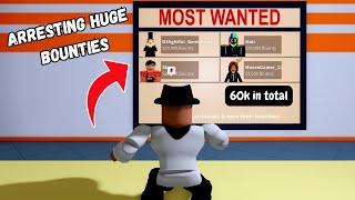 Arresting Huge Bounties in Jailbreak *salty* (Roblox Jailbreak)