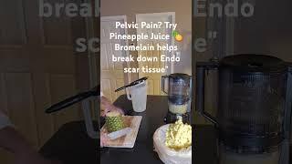 Pineapple’s bromelain helps break down endometriosis scar tissue. This juice = sweet relief #juicing