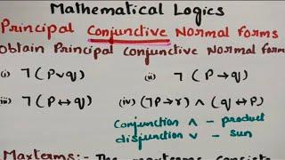 @btech maths hub 7050 Principal Conjunctive Normal Forms- MFCS -DMS - Mathematical Logics Problems.