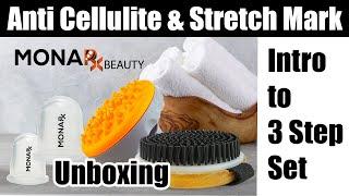 Cellulite & Stretch Mark Set, Vegan Dry Brush + Massager + Cupping Therapy Set, Lymphatic Drainage