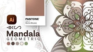 How to Design a Geometric Mandala in #AdobeIllustrator (Using Pantone's 2025 #MochaMousse)