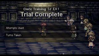 Octopath COTC Beating Cleric Tower EX5 in 5 turns