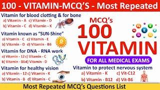 100 mcqs on vitamins | mcqs on vitamins in english | important mcq of vitamins | vitamin mcq video