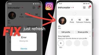 Error Missing info Instagram |Profile change error | instagram profile photo change nahi ho raha hai