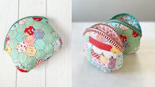 How to sew a Scrappy Seashell Pouch  | QAYG Zipper Pouch | Sewing Pattern | Quilted Bag