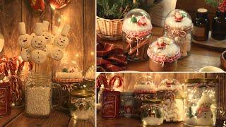 DIY Christmas decor from glass jars | Decorating the kitchen for the Christmas