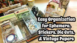 Easy Junk Journal Organization for Beginners / How To Organize Journal Ephemera / Stickers / Paper