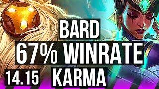 BARD & Smolder vs KARMA & Jhin (SUP) | 67% winrate, 2/3/29, 18k DMG | EUW Diamond | 14.15