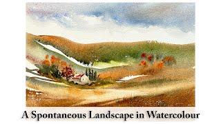 Spontaneous Landscape in Watercolour | Finding Calm in the Painting Process | Loose Style