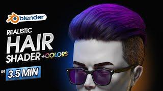 How To Create Hair Shader with Colors in Eevee Blender in 3.5 Minutes