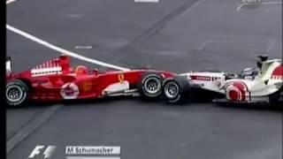 Sato Crashes Into Michael Schumacher At The 2005 Belgium Grand Prix